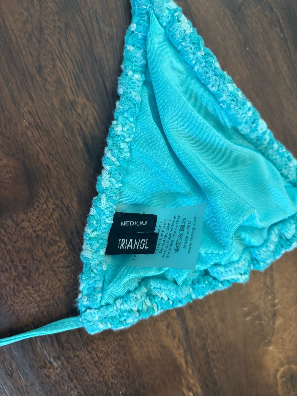 triangl swimwear Turquoise Crochet Tie-Side Bikini - Picture 6 of 9